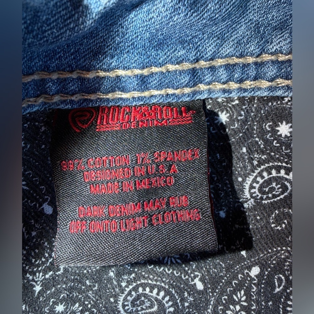 Rock and Roll Denim Men’s Pistol Straight Leg Jeans – 36x34 – Medium Wash - Picture 14 of 14